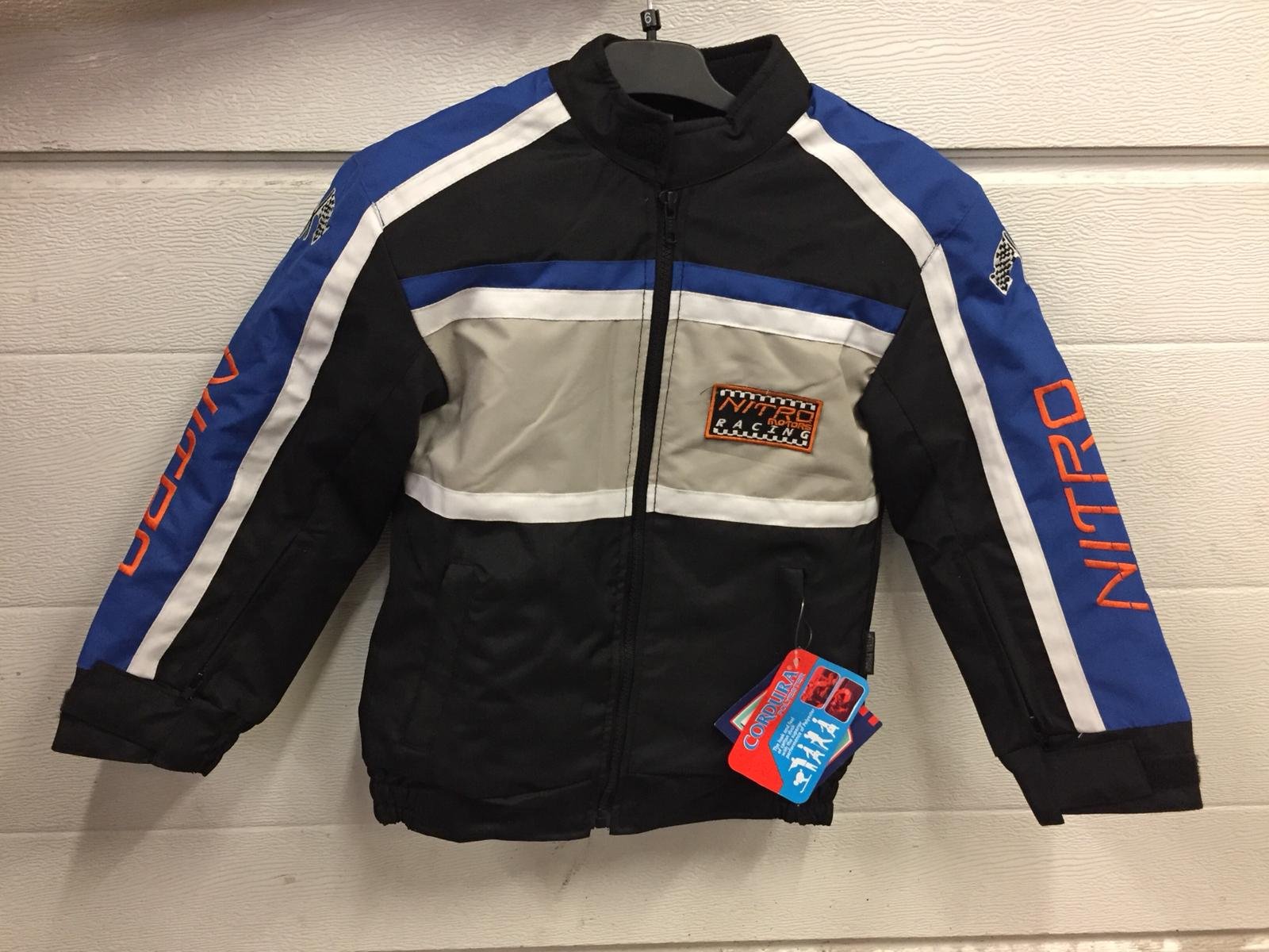 Nitro Blouson Veste Moto pour Enfant Racing Team bleu
