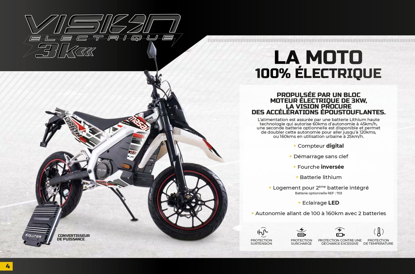 Moto Masai  Vision 3000W - blanc