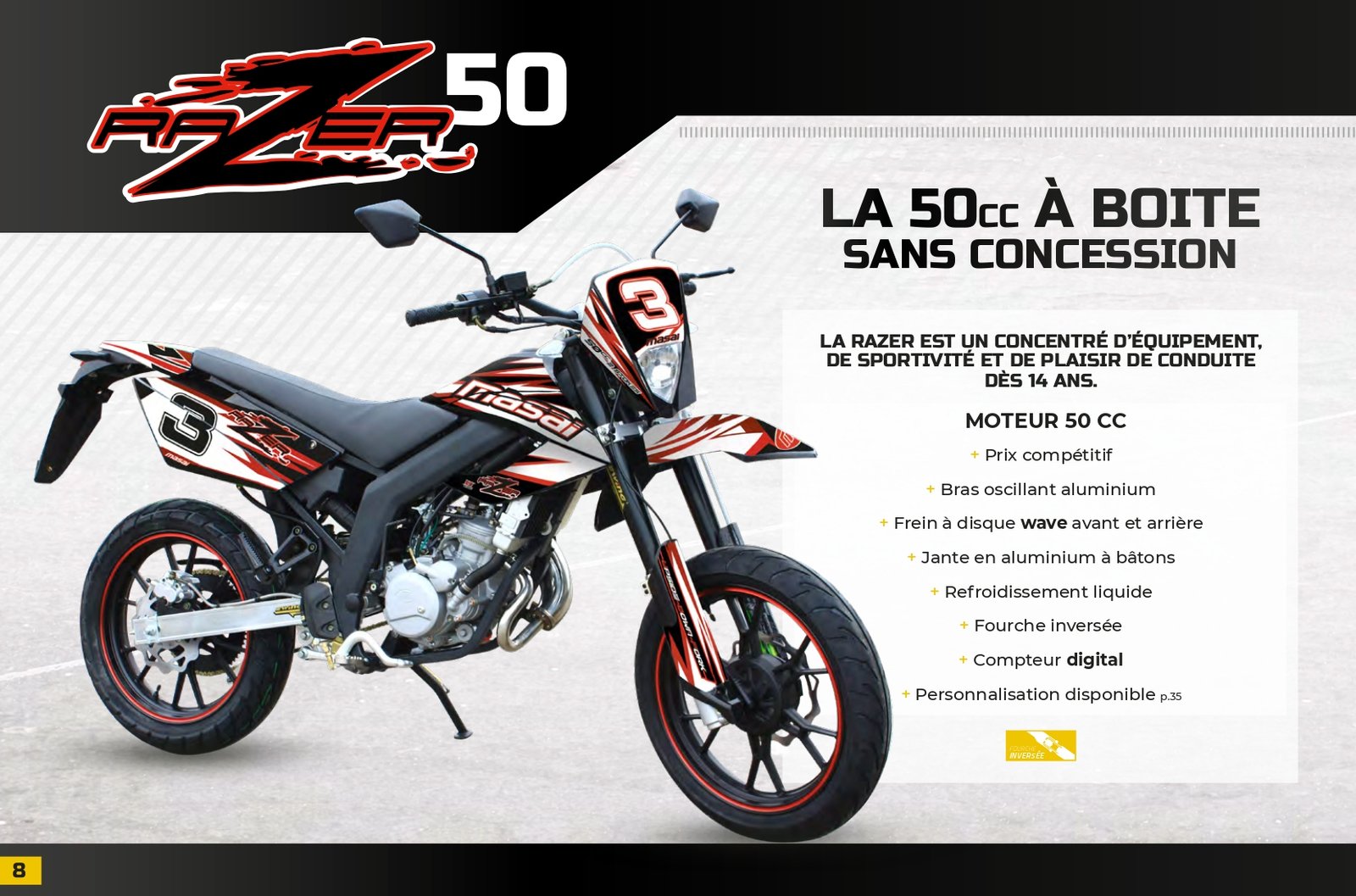 Moto Masai RAZER 50 - blanc